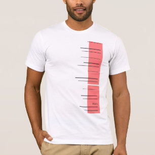 Camiseta Linhas horizontais, listras pretas no vermelho