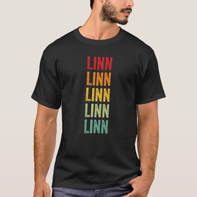 Camiseta Linn County Kansas Rainbow Text (Frente)