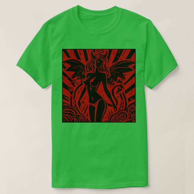 Camiseta Lino Cut Devil Girl 2 (Frente do Design)