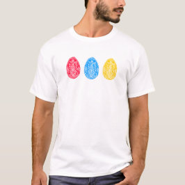 Camiseta Linoco de Ovo de Páscoa Floral Vermelha/Amarela/Az