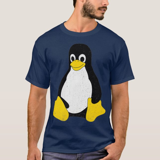 Camiseta Linu Mascot Tu, o Geek de pinguim, pessoa de TI (Frente)