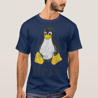 Camiseta Linu Mascot Tu, o Geek do Nerd Penguin Vintage