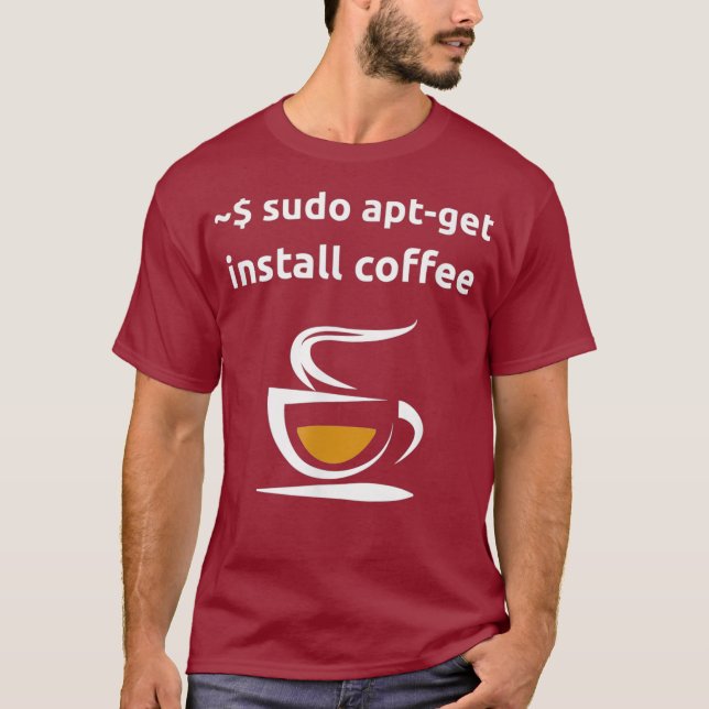 Camiseta Linu Sudo AptGet Instalar Presentes De Nerd De Gee (Frente)