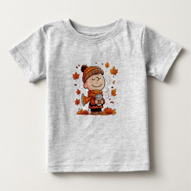 Camiseta ​ Linus Pumpkin Bonito Cai Bebê Tumulheira e Camis (Frente)
