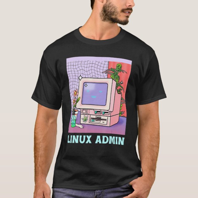 Camiseta Linux Admin Linux Penguin  Linux Information Skill (Frente)