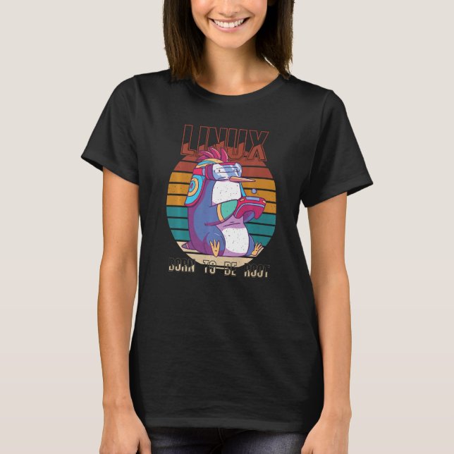 Camiseta Linux Gamer Nascido Para Ser Root Pengim Legal Ner (Frente)