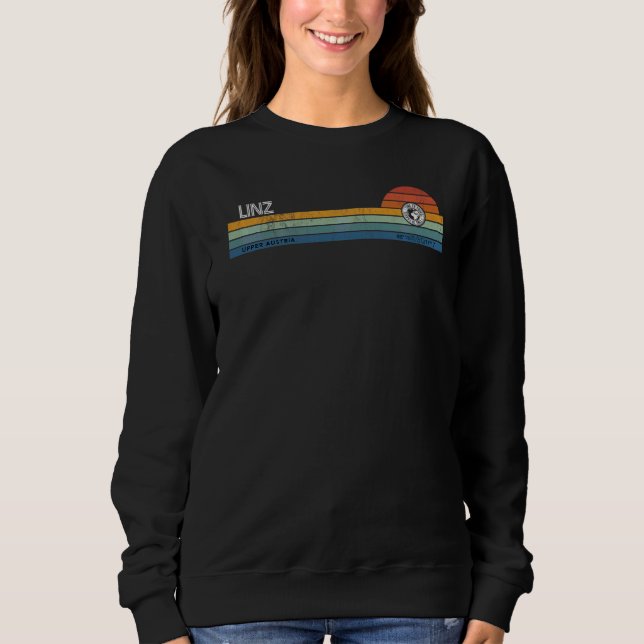 Camiseta Linz Upper Austria Retroativa Arco-Íris Sunset Sin (Frente)