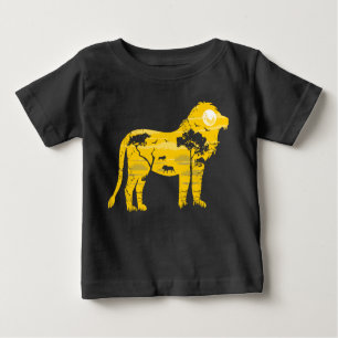 Camiseta Lion Africano Savanah Full Moon Silhout