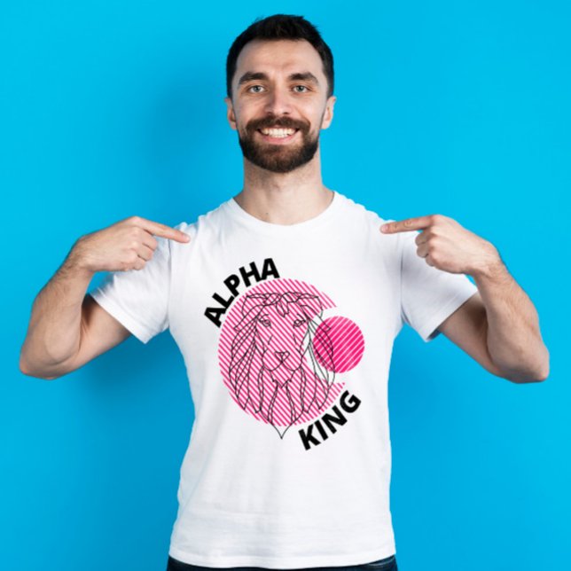 Camiseta Lion Alpha King | listras rosa (Criador carregado)