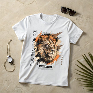 Camiseta Lion Alpha Mindset – Gráfico Dominar ou M
