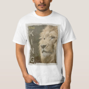 Camiseta Lion Animal Face Superior Modelo Mens Valor Modern