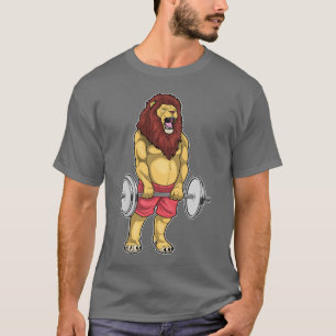 Camiseta Lion Bodybuilder Dumbbell Bodybuilding