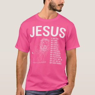 Camiseta Lion Christian Jesus É Meu Deus Rei Senhor E Salva