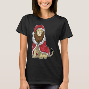 Camiseta Lion Christmas Santa hat