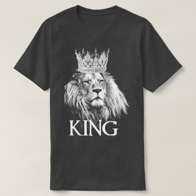 Camiseta Lion Crown King Royalty Wildlife Big Cat Lover Shi (Frente do Design)