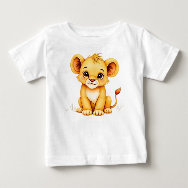 Camiseta Lion Cub- Wildlife Fantasy Art (Frente)