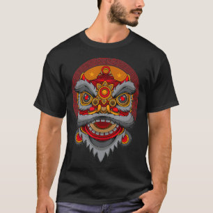 Camiseta Lion Dance Head Feliz Ano Novo Chinês