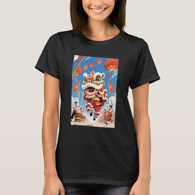 Camiseta Lion Dance Women Black (Frente)