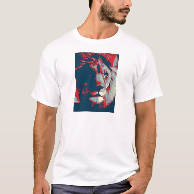Camiseta Lion de pop Art (Frente)