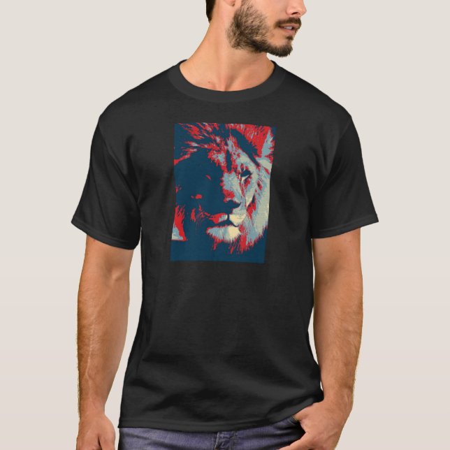 Camiseta Lion de pop Art (Frente)