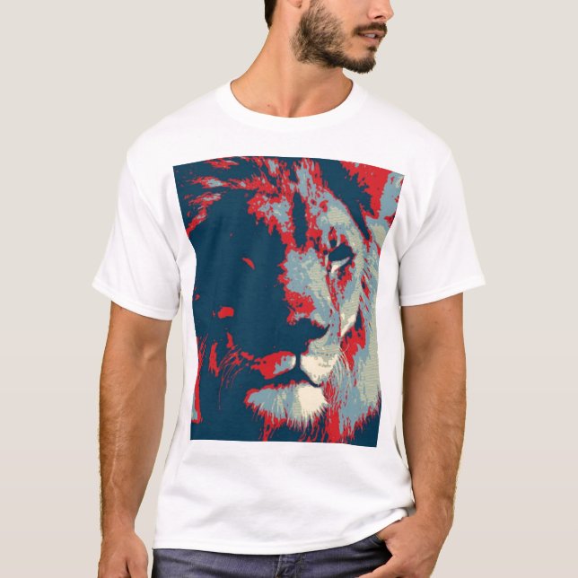 Camiseta Lion de pop Art (Frente)
