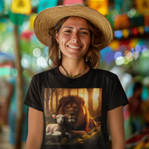 CAMISETA LION E O LAMB CHRISTIAN T SHIRTS