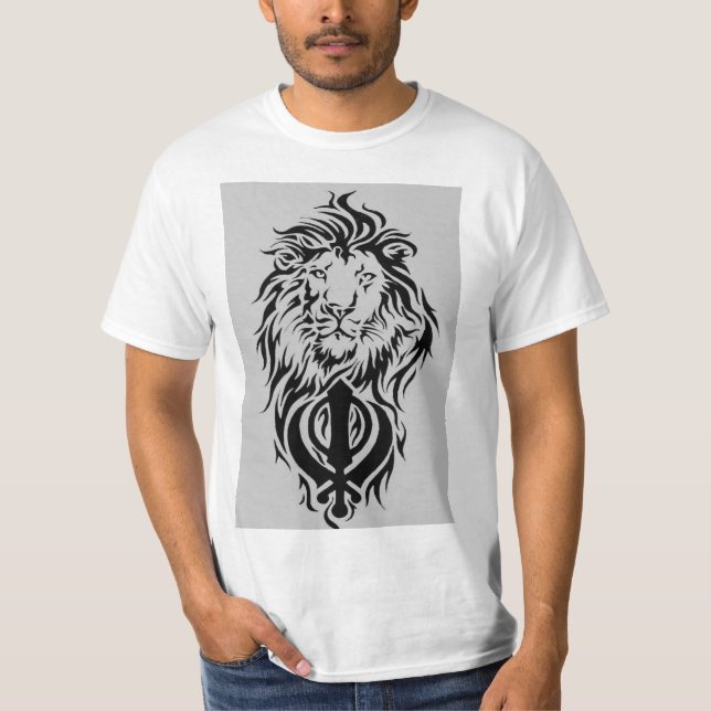Camiseta Lion e Sikh Khanda (Frente)