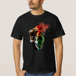 Camiseta Lion explode fora da bandeira sul-africana