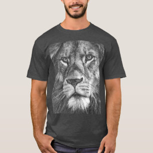 Camiseta Lion Face Animal Modelo Mens Elegante Moderno