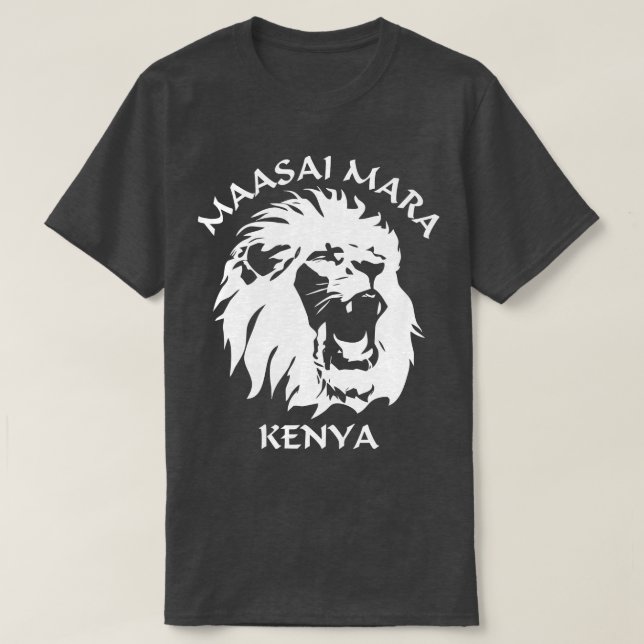 Camiseta Lion Face Maasai Mara Reserva Nacional do Quênia (Frente do Design)