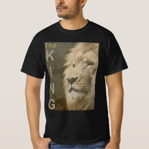 Camiseta Lion Face Mens Moderno Elegante Modelo preto