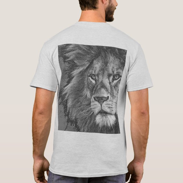 Camiseta Lion Face Modelo Pop de Arte Moderna (Verso)