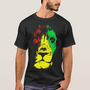 Camiseta Lion Face Rasta Estilo de Cores