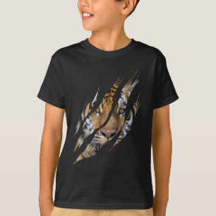 Camiseta Lion Face Tiger Safari Claw Torn