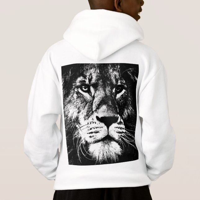 Camiseta Lion Face Traseira Modelo de Impressão Meninos Mod (Verso)