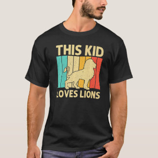 Camiseta Lion For Kids Boys African Safari Zoo Animal Retro