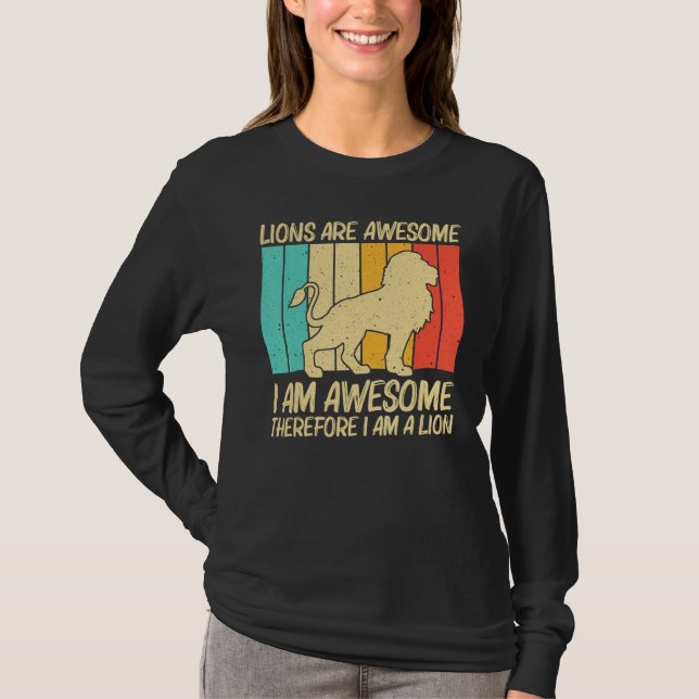 Camiseta Lion For Men Women African Safari Zoo Animal Retro (Frente)