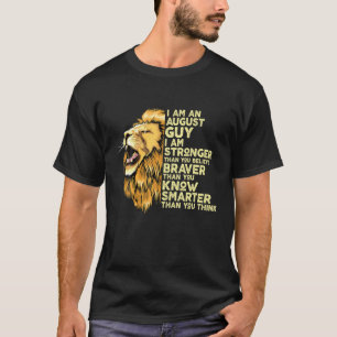 Camiseta Lion Graphic Art August Aniversário Design Leo Zod