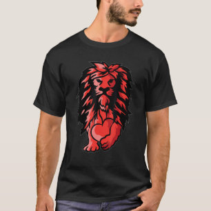 Camiseta Lion Heart Dia de os namorados Cute Animal Love Wi