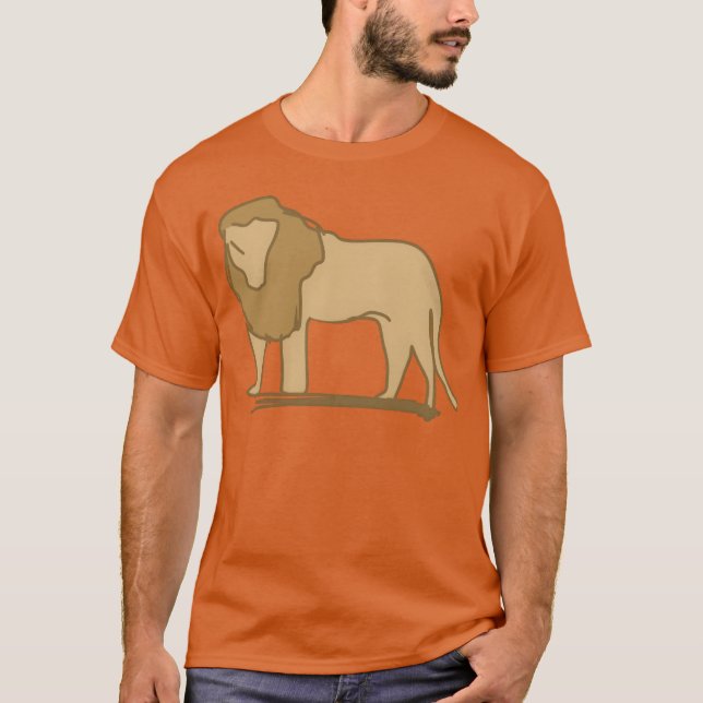 Camiseta Lion icon animal predator brown family (Frente)