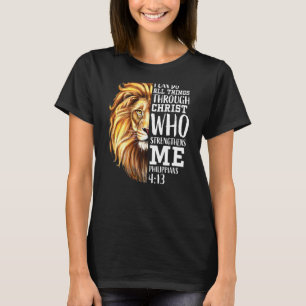 Camiseta Lion Judah Escritura Religiosa Cristã Gráfico B