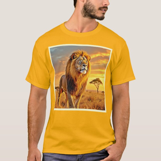 Camiseta Lion King Savanna Sunset Design (Frente)