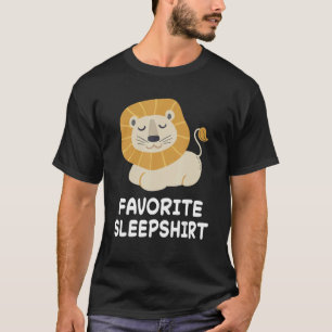 Camiseta Lion Lions Nap Dormindo Pajama Pajama Night