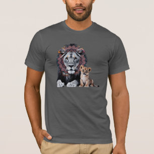 Camiseta Lion Mandala Art Bella+Canvas - 