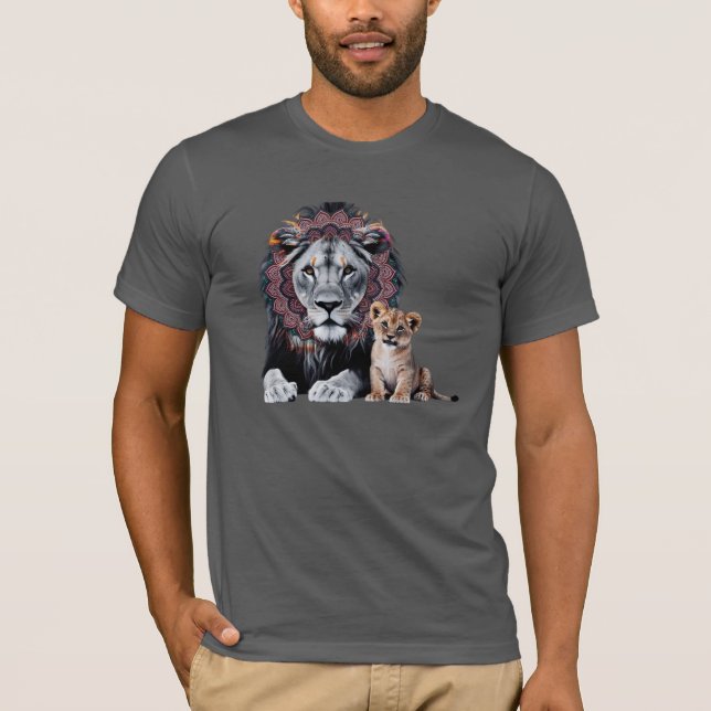 Camiseta Lion Mandala Art Bella+Canvas -  (Frente)