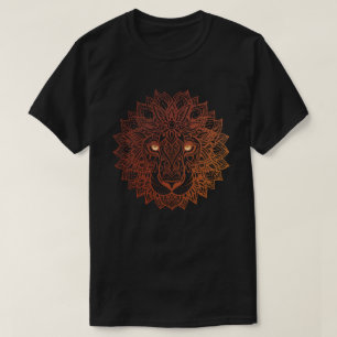Camiseta Lion Mandala Ornamental, Lion Mandala Desenhado À 