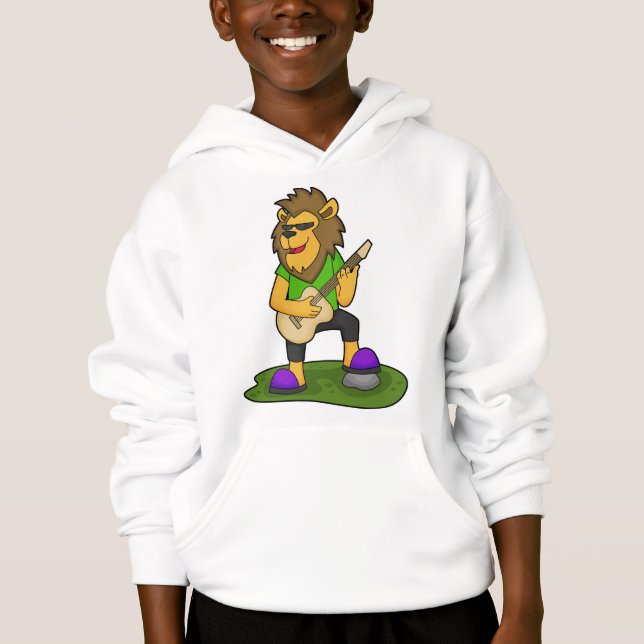 Camiseta Lion Musical Guitar Music (Frente)