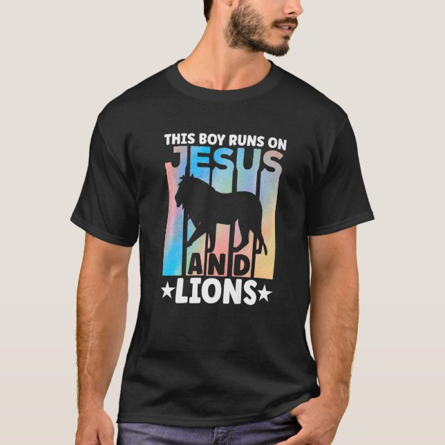 Camiseta Lion Outfit for Lion Lovers Roupa para Boys Premi (Frente)