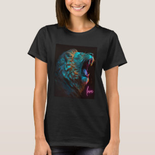 Camiseta Lion Rei Selvagem Selvagem Selva Safari Gráfico