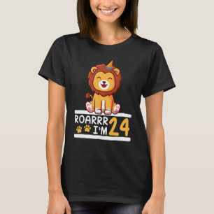 Camiseta Lion Roarrr, tenho 24 anos Feliz meu aniversário